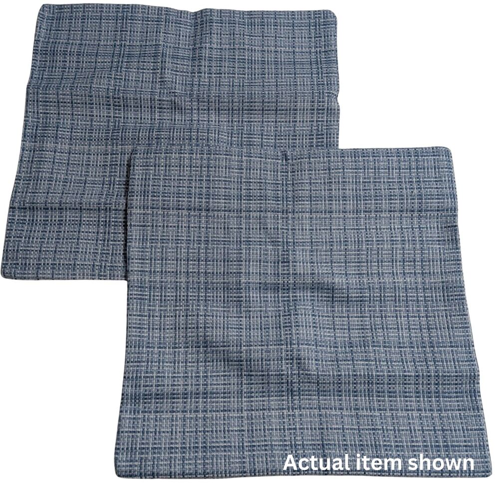 🌊 JELLYMONI Outdoor Waterproof Pillow Covers 2pk Light Blue Farmhouse 18x18 - Picture 5 of 8